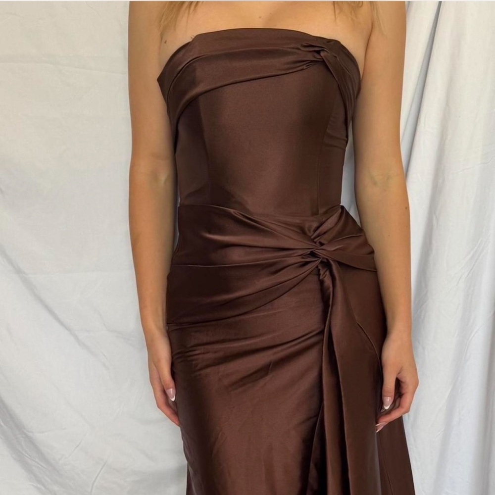 Jessica McClintock Chocolate Strapless Dress